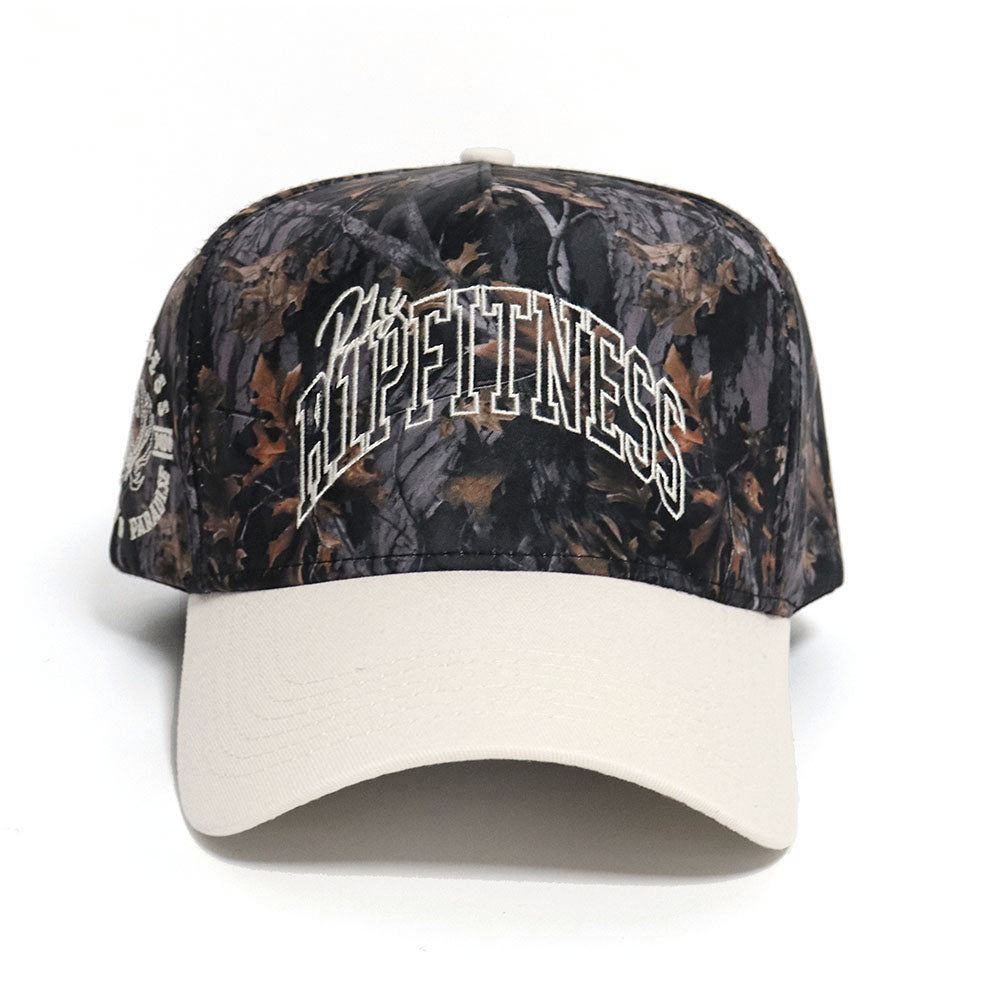 R1PFITNESS 5 Panel Classic Hat - Camo and Cream