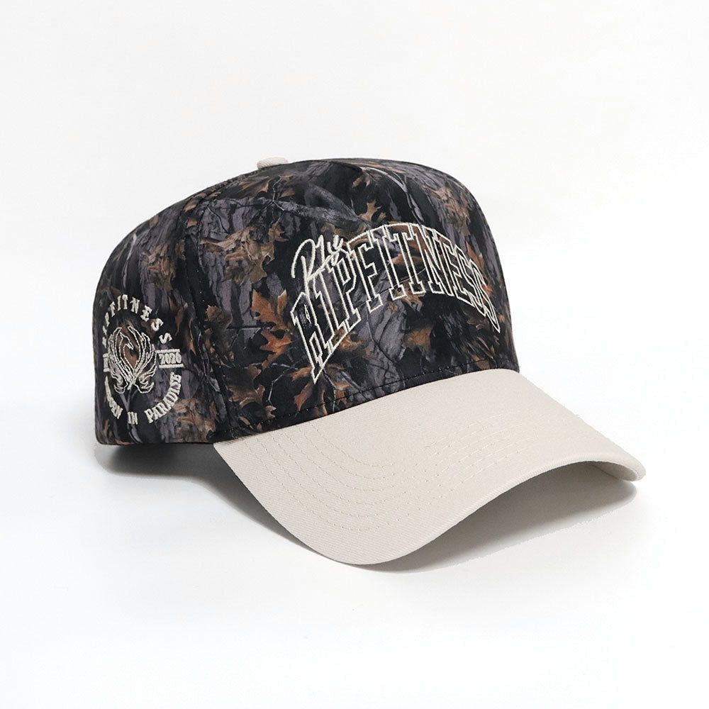 R1PFITNESS 5 Panel Classic Hat - Camo and Cream