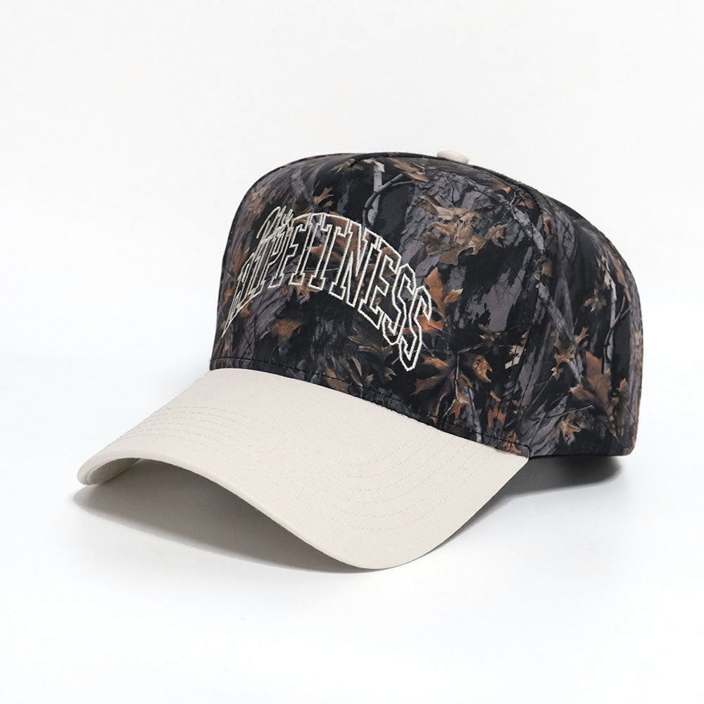 R1PFITNESS 5 Panel Classic Hat - Camo and Cream