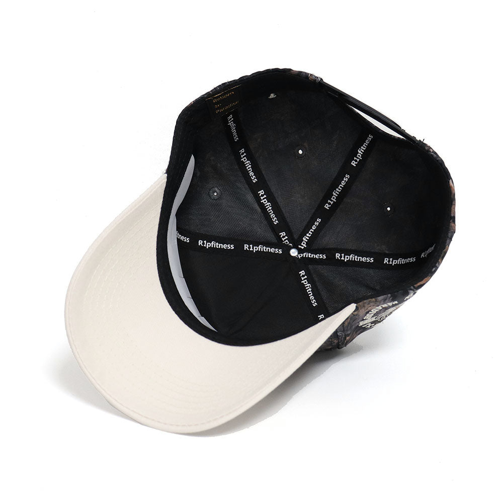 R1PFITNESS 5 Panel Classic Hat - Camo and Cream