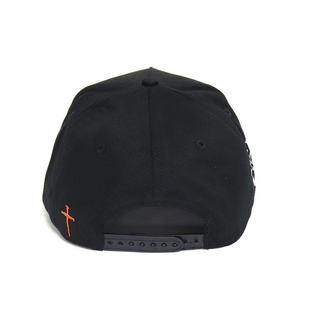 R1PFITNESS 5 Panel Classic Hat - Black and Orange