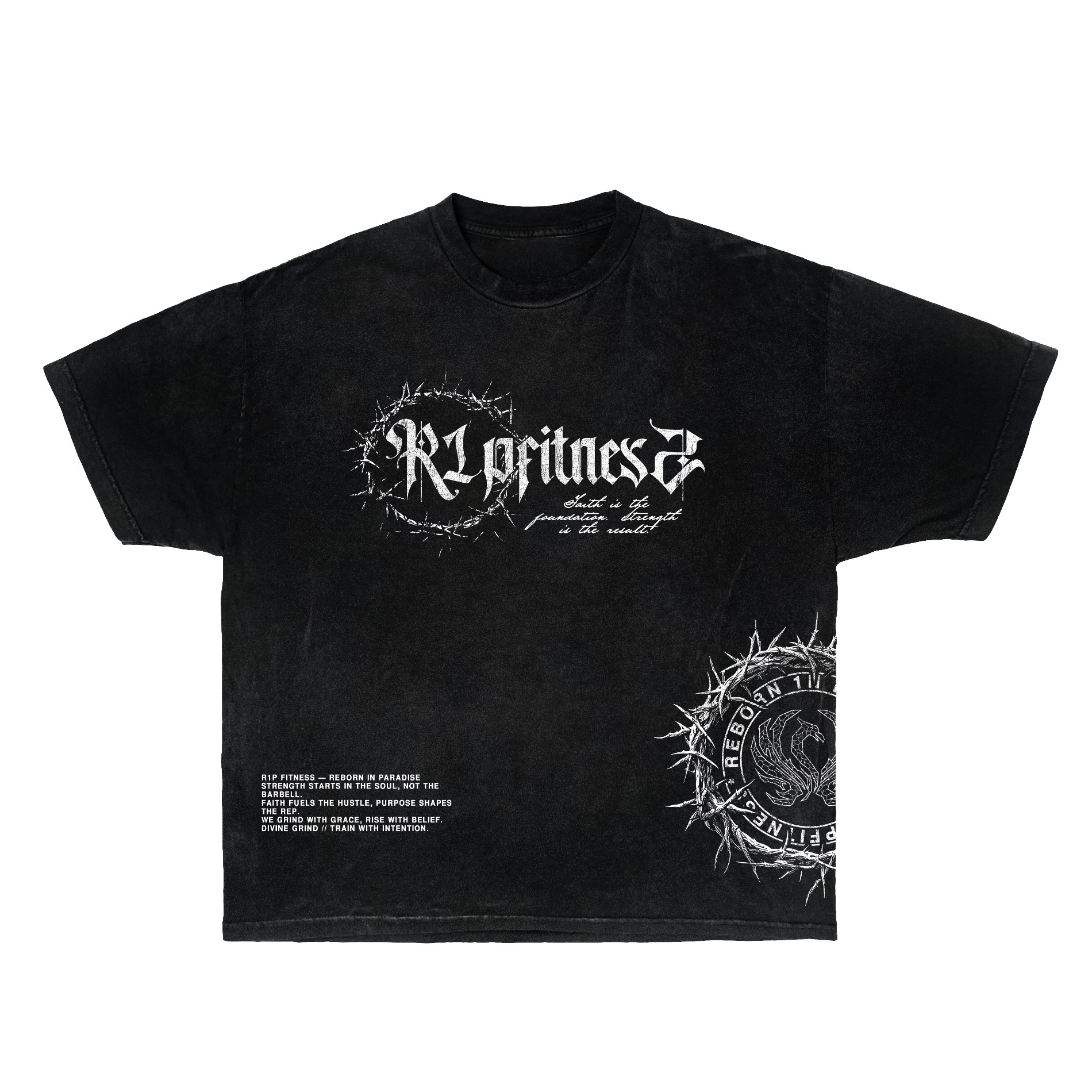 Saved By Jesus Vintage Oversized Tee – King of Kings Collection | R1PFitness