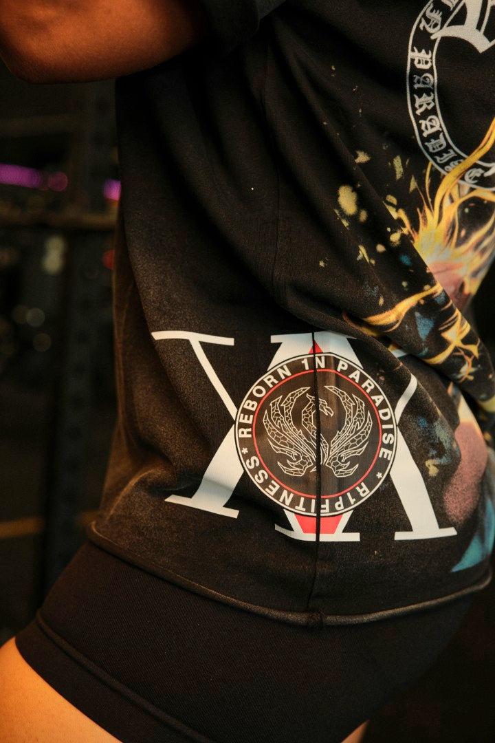 Hisoka — “Crimson Trickster” Vintage Wash Oversized Tee