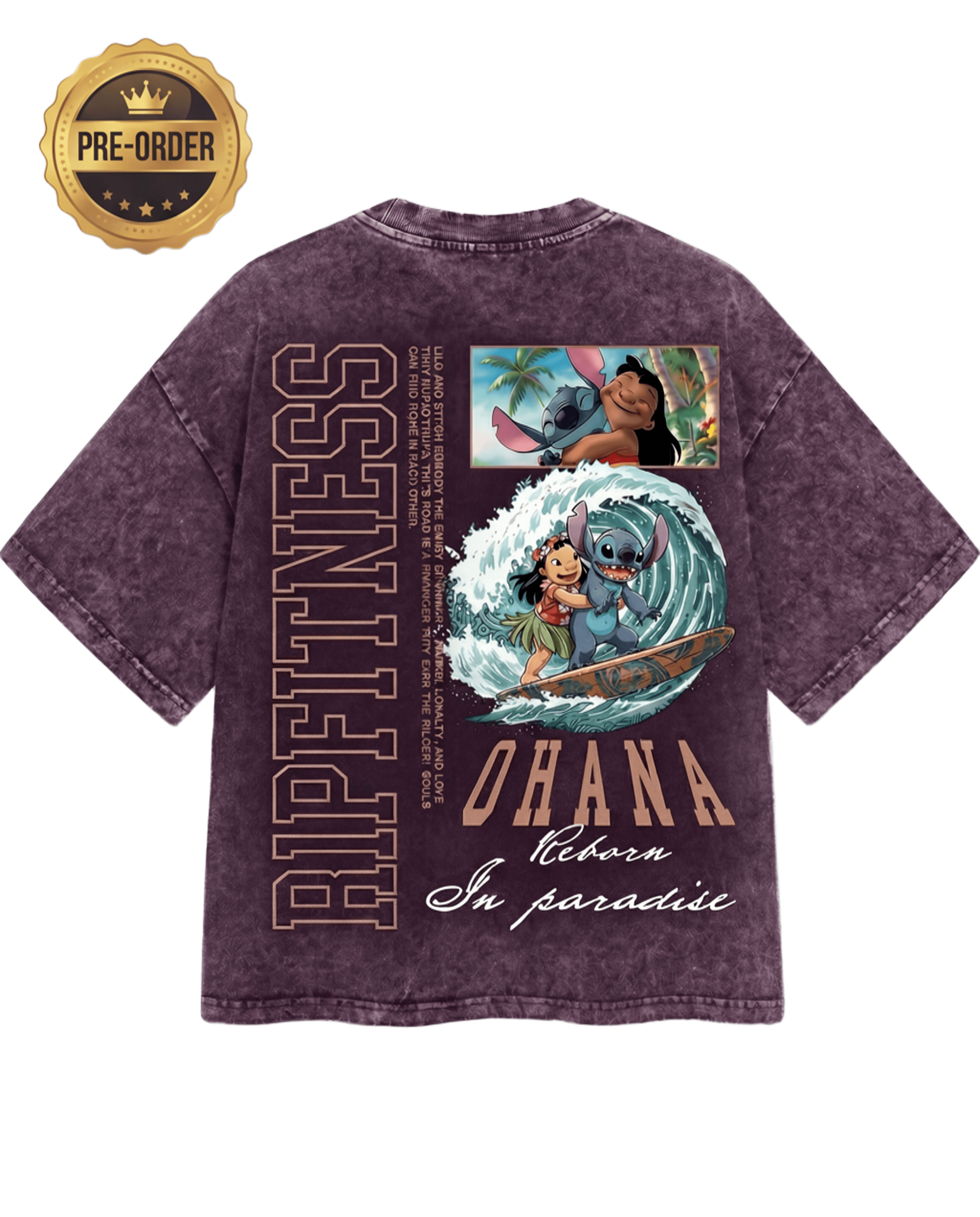 Ohana Forever — Vintage Wash Oversized Cropped Tee