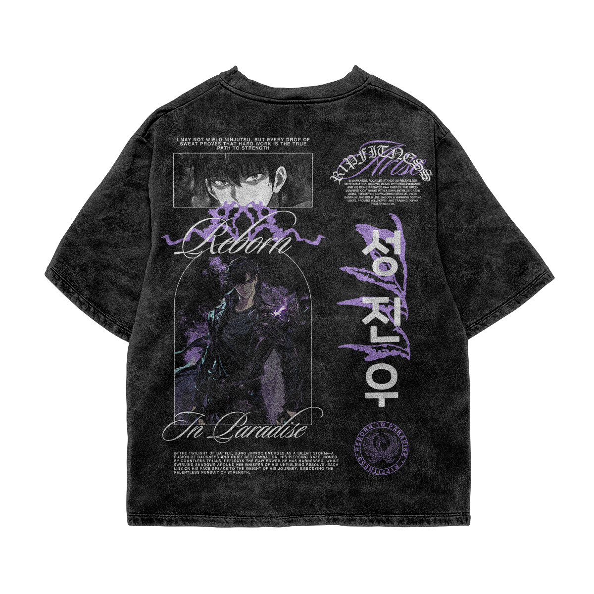 Solo Leveling “E to S Rank” Vintage Wash Box Tee