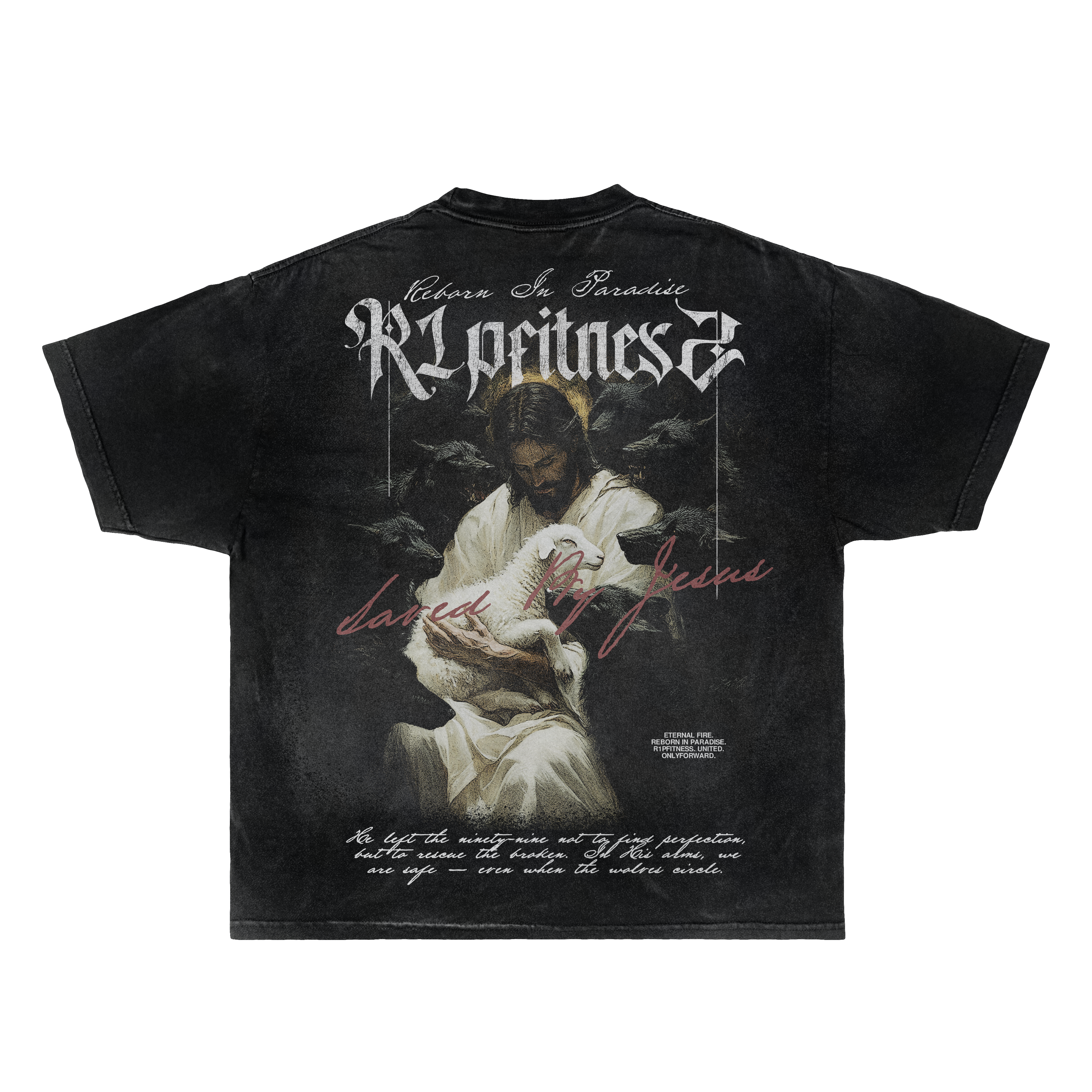 Saved by Jesus” Oversized Vintage Tee