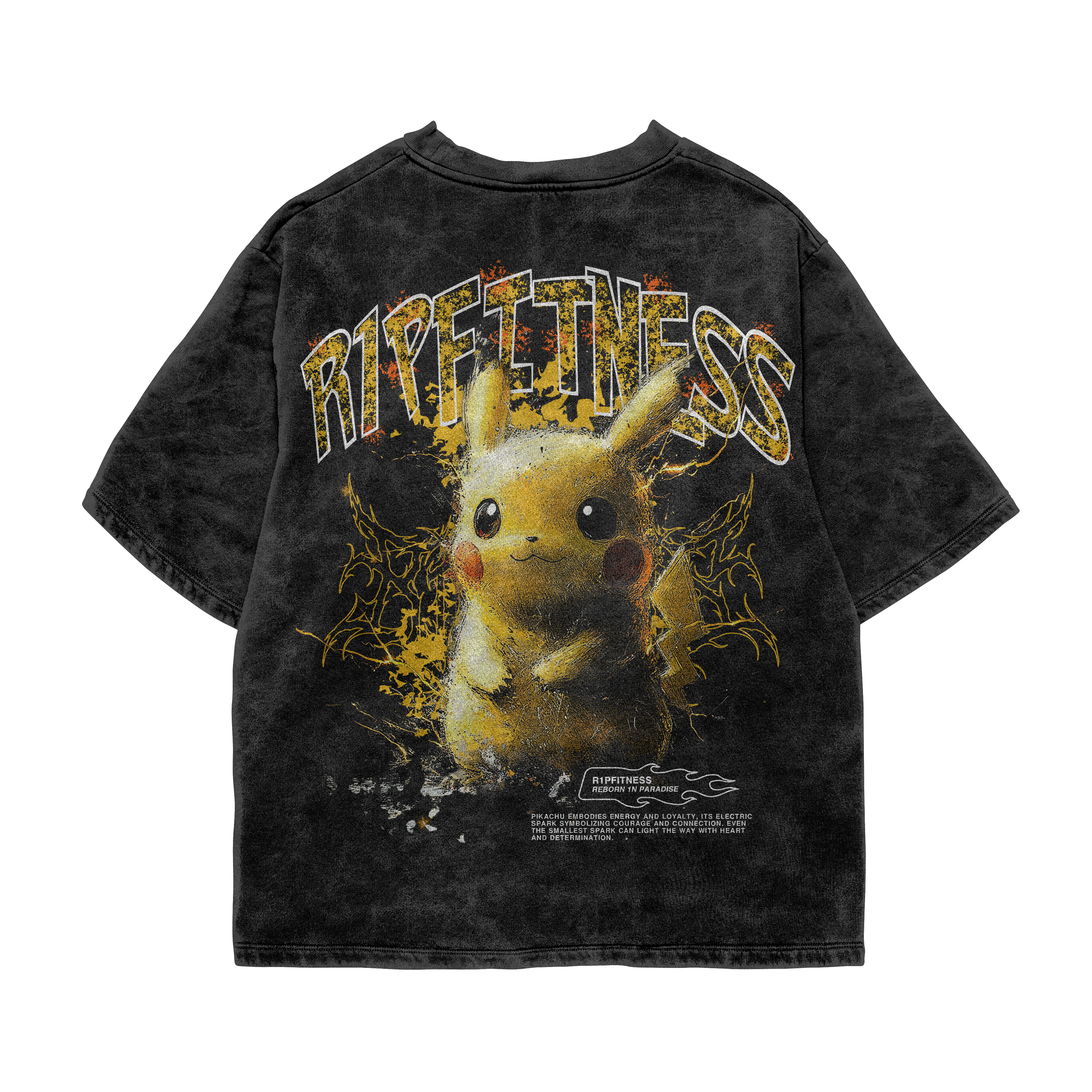 Pikachu Vintage Oversized Tee | Pokémon x R1PFitness Collection (Kids)