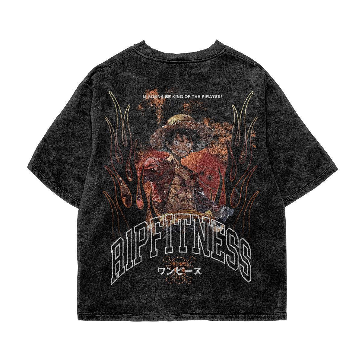 Luffy Vintage Oversized Tee | One Piece x R1PFitness Collection
