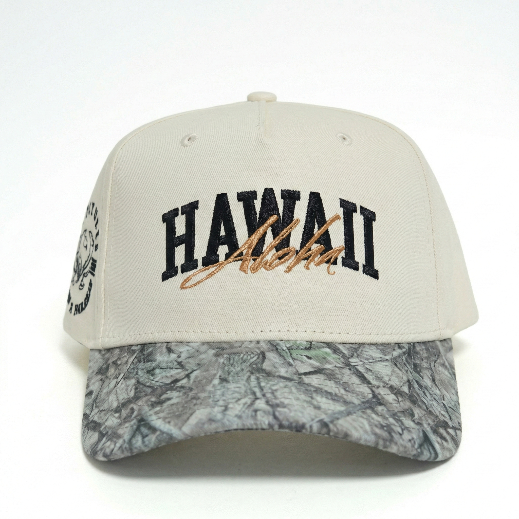 R1PFITNESS 5 Panel Classic Hat - Camo and Cream