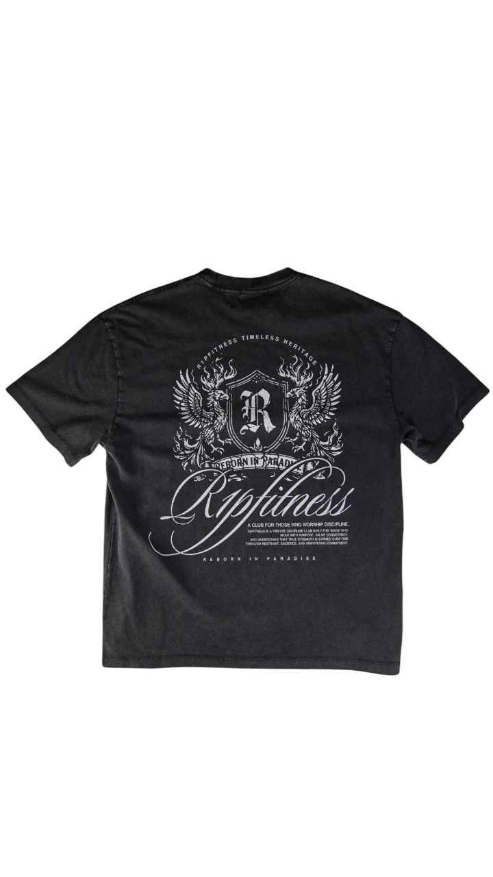 R1P Discipline Club Acid Wash Black Gym Tee