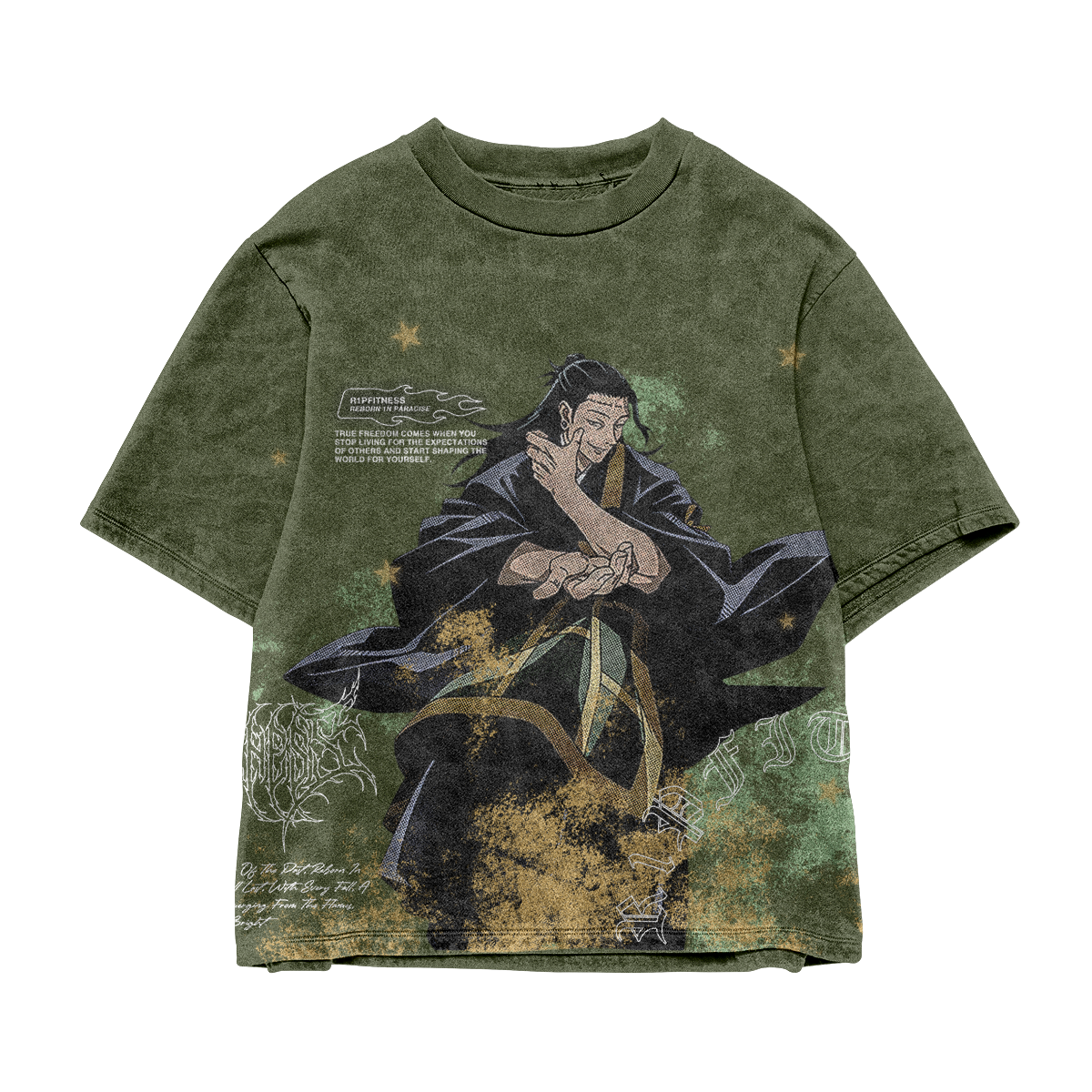 Geto Vintage Oversized Tee | Jujutsu Kaisen x R1PFitness Collection
