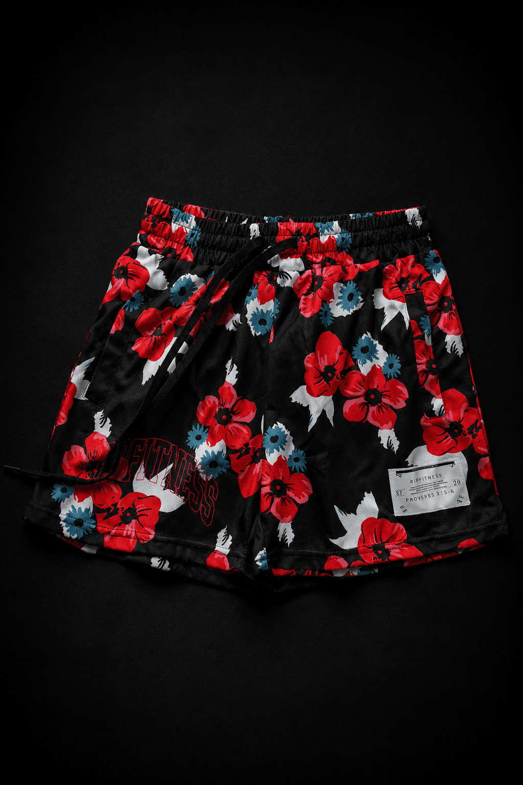 unisex floral mesh shorts black floral r1pfitness