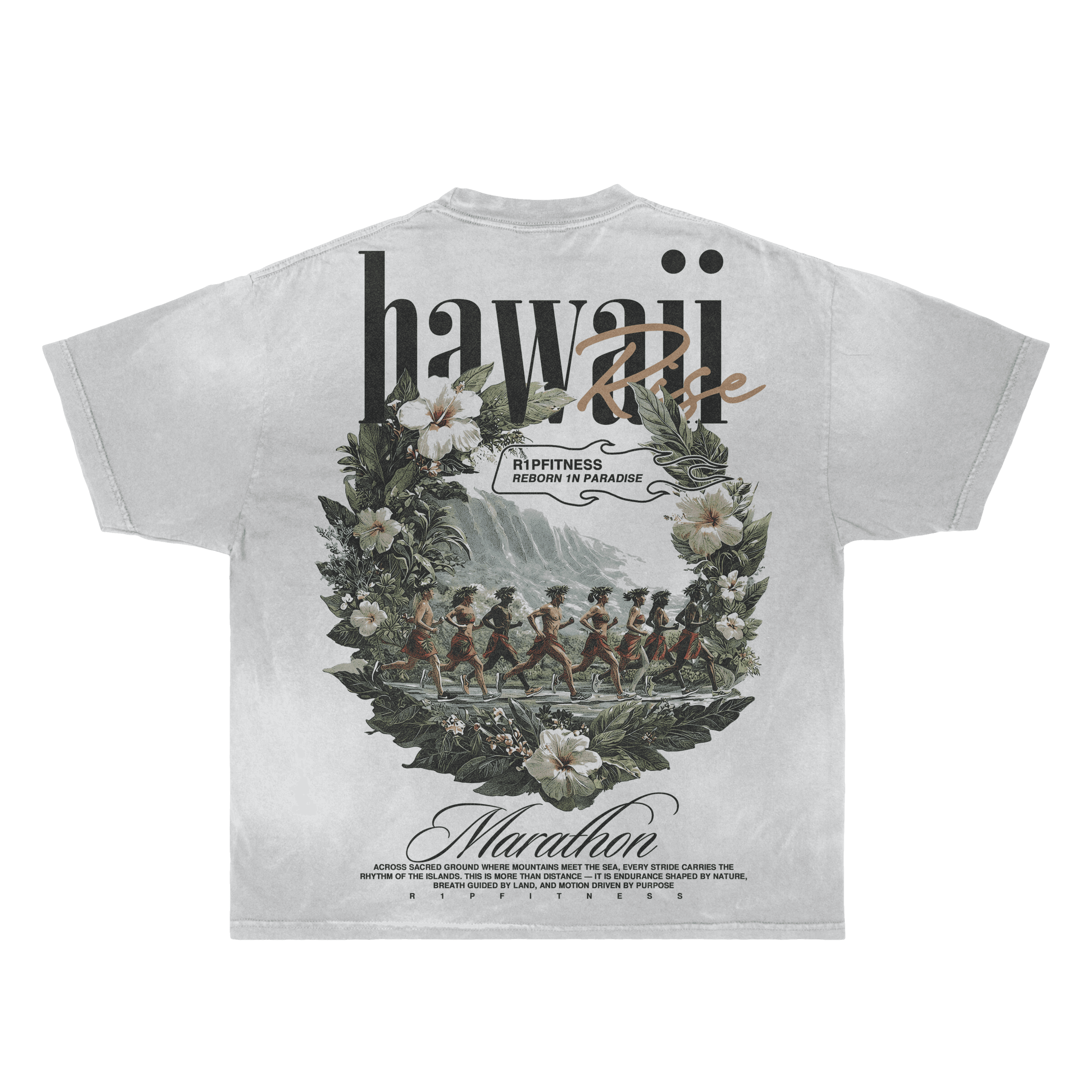 Hawaii Marathon Rise — Reborn In Paradise Tee