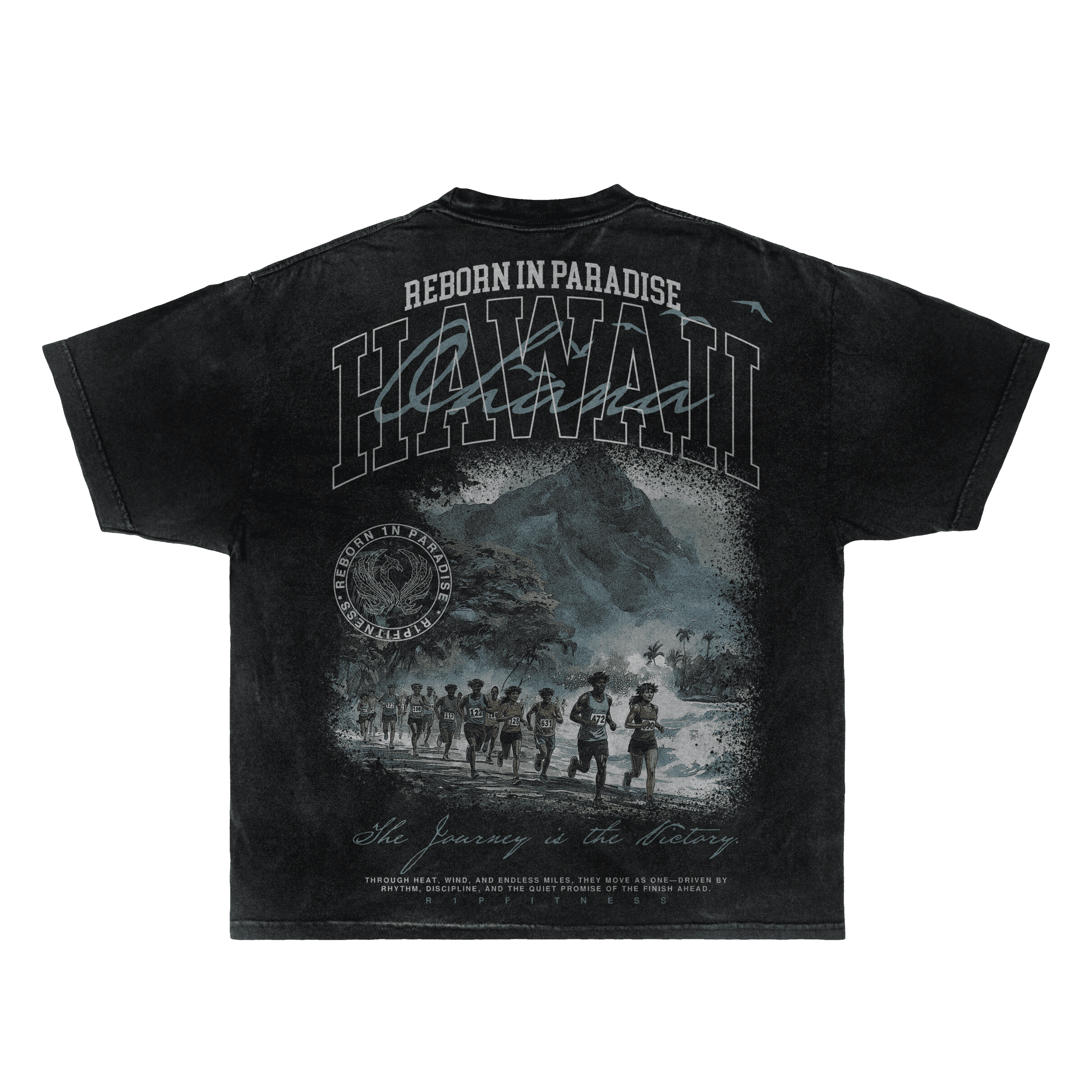 Hawaii Ohana Journey vintage tee, back graphic.