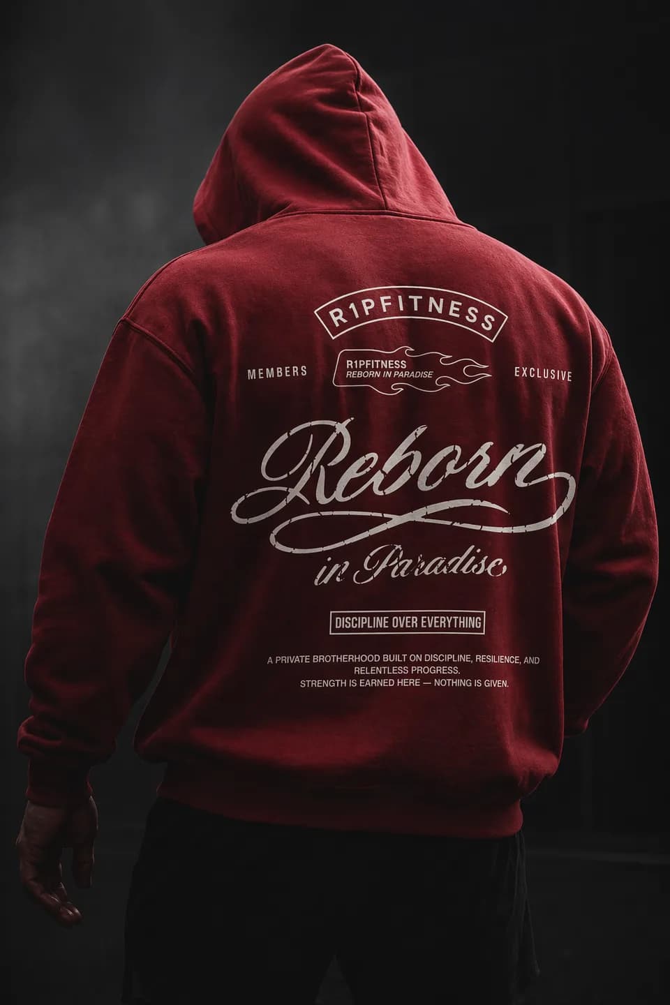 Reborn In Paradise – Discipline Over Everything Hoodie (Red)