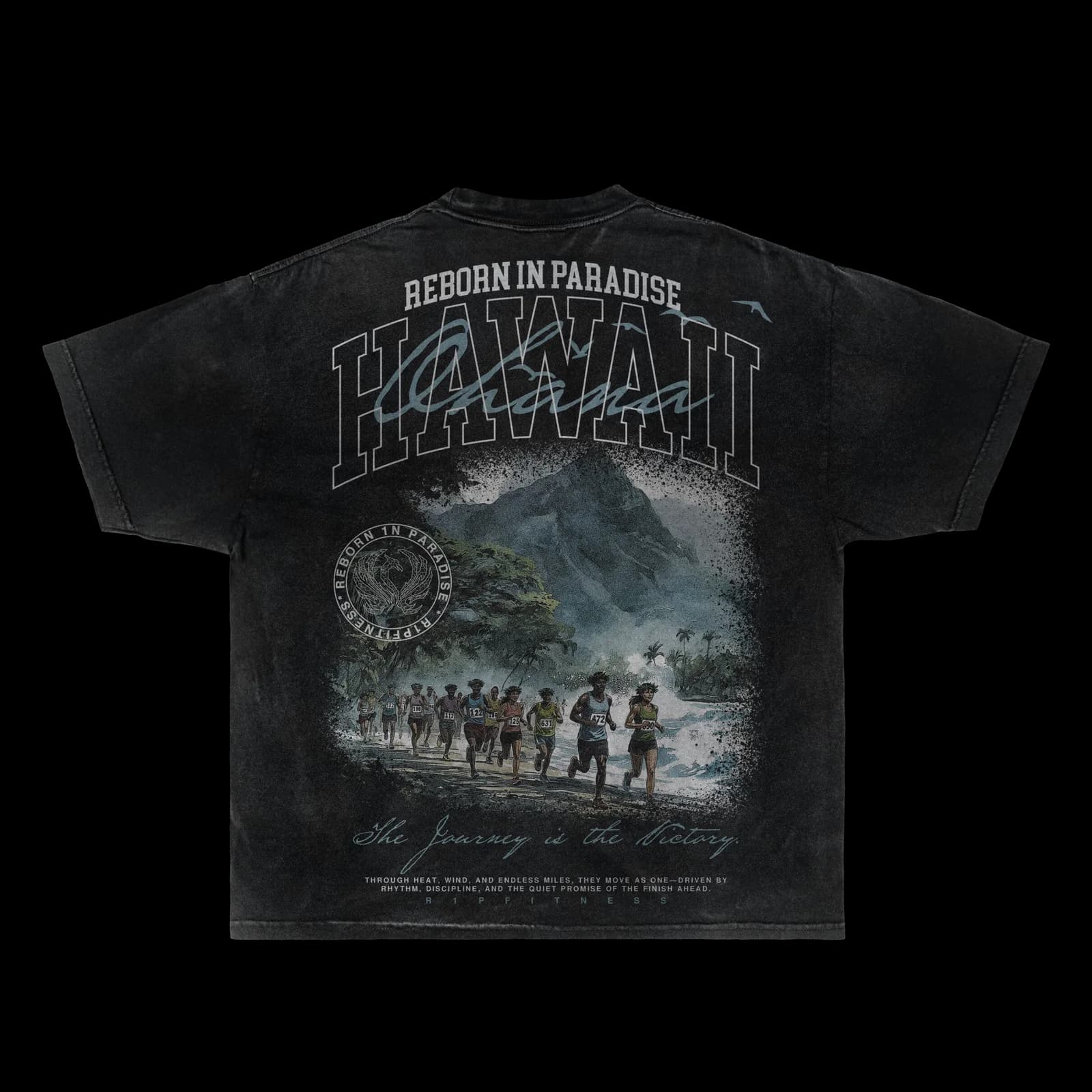 Hawaii 'Ohana' Journey Vintage Tee - Washed Black