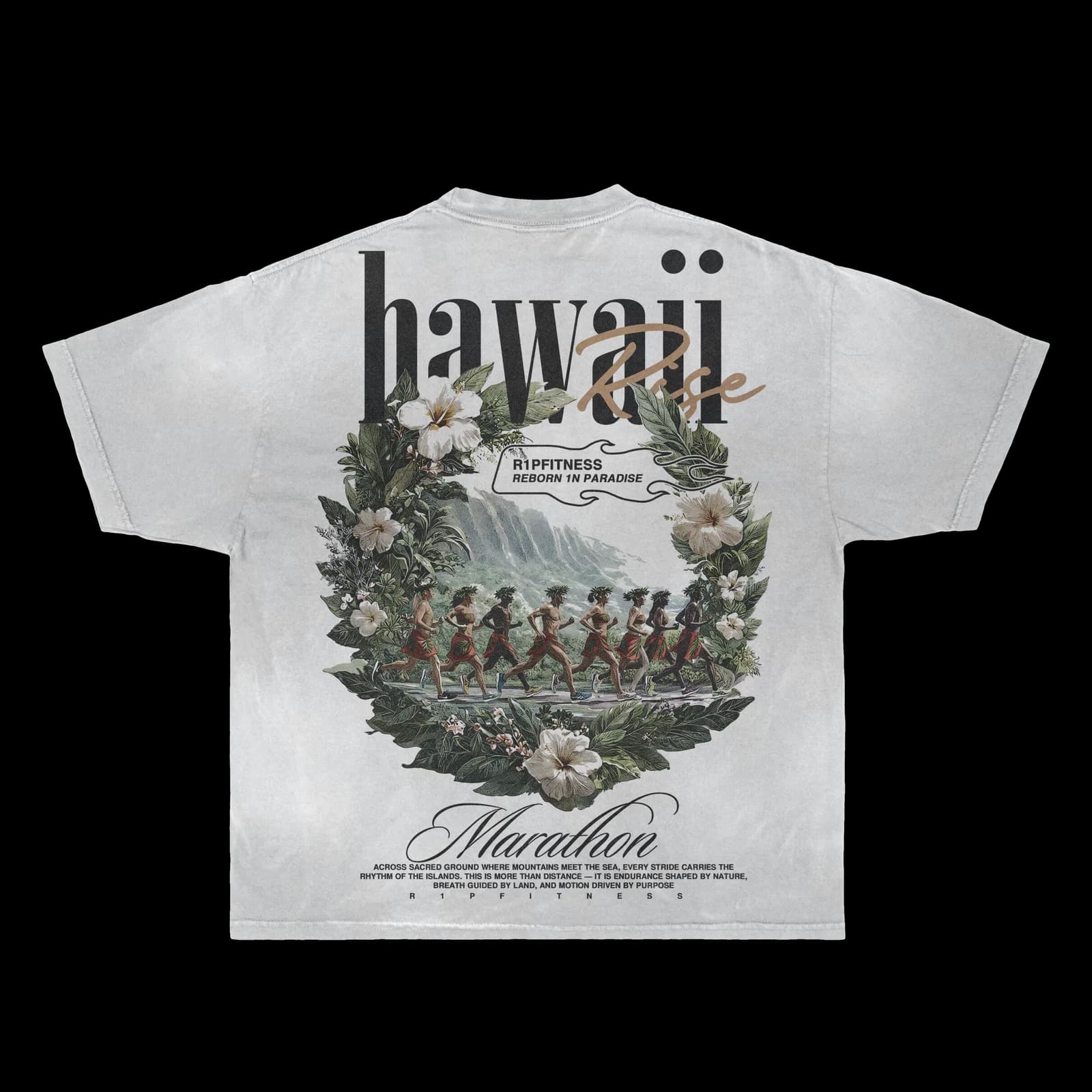 Hawaii Marathon Rise — Reborn In Paradise Tee