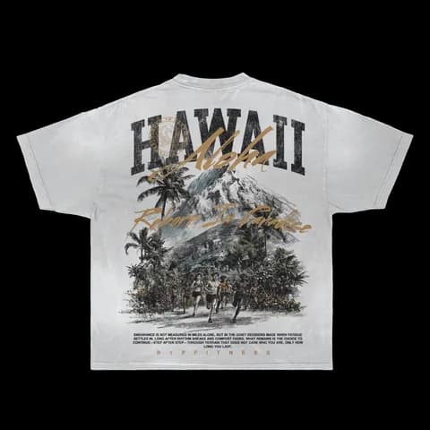 Hawaii Aloha Endurance Tee — Reborn In Paradise (Vintage Sand)