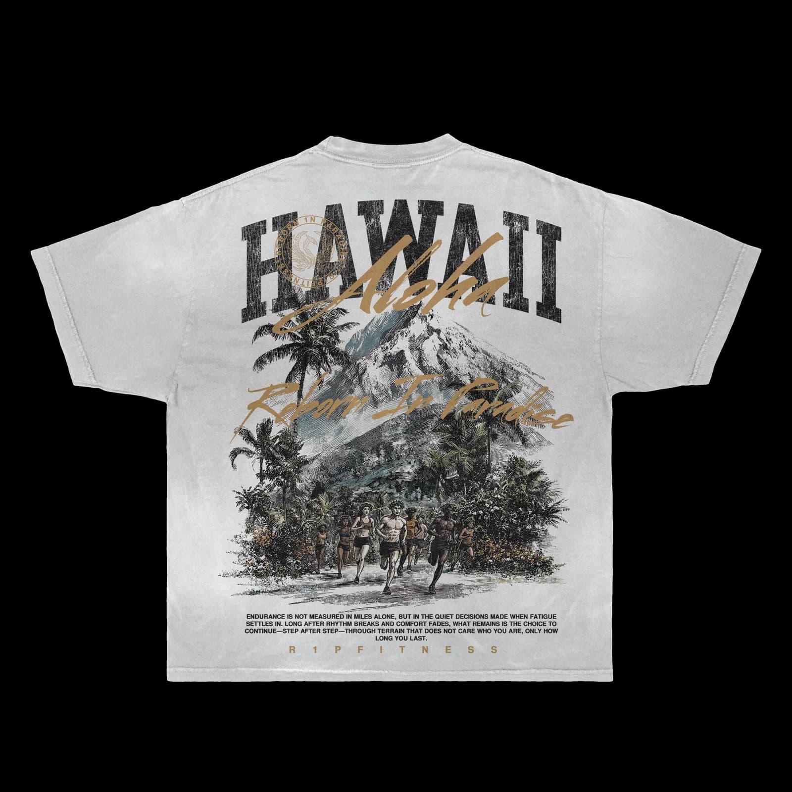 Hawaii Aloha Endurance Tee — Reborn In Paradise (Vintage Sand)