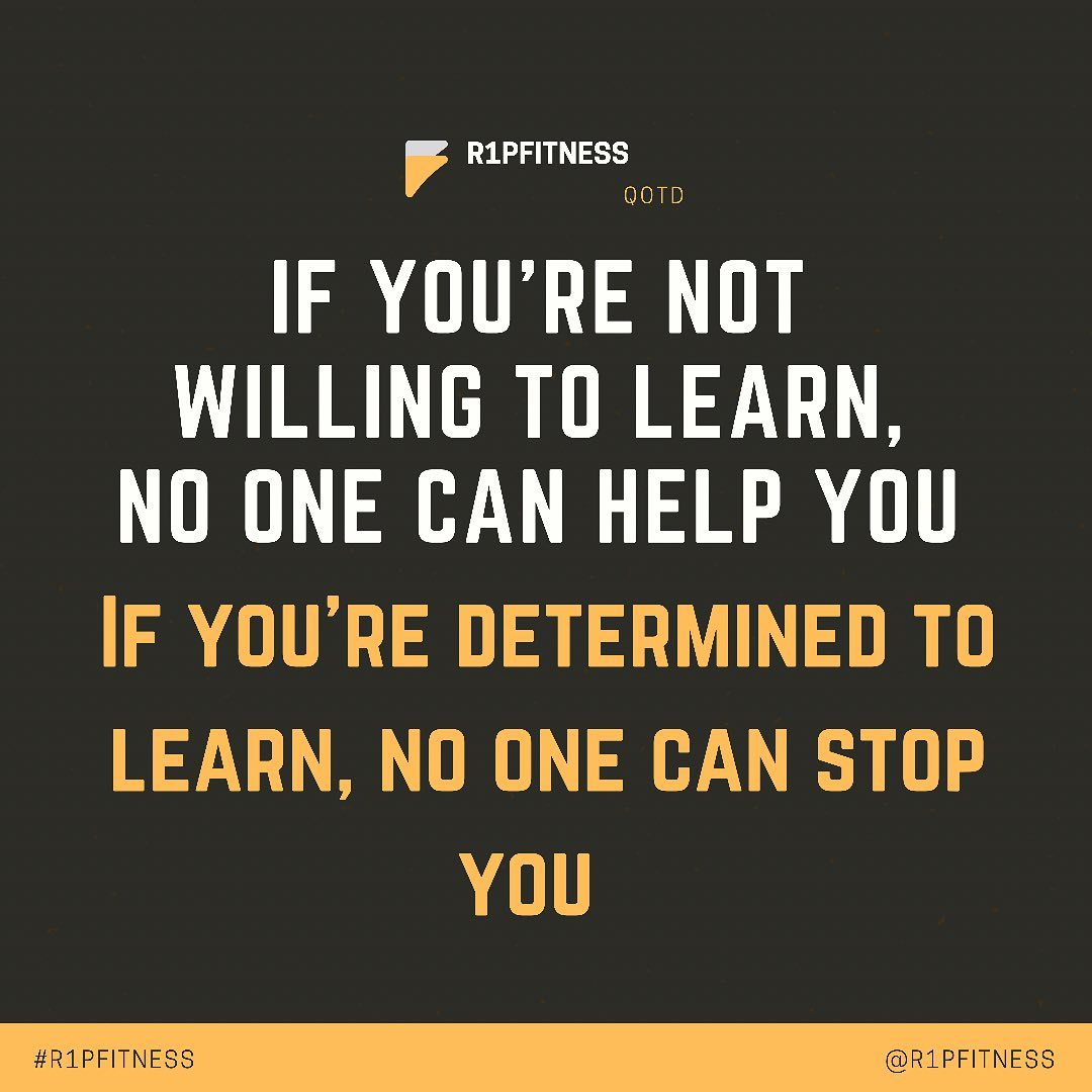 Always be willing and determined...