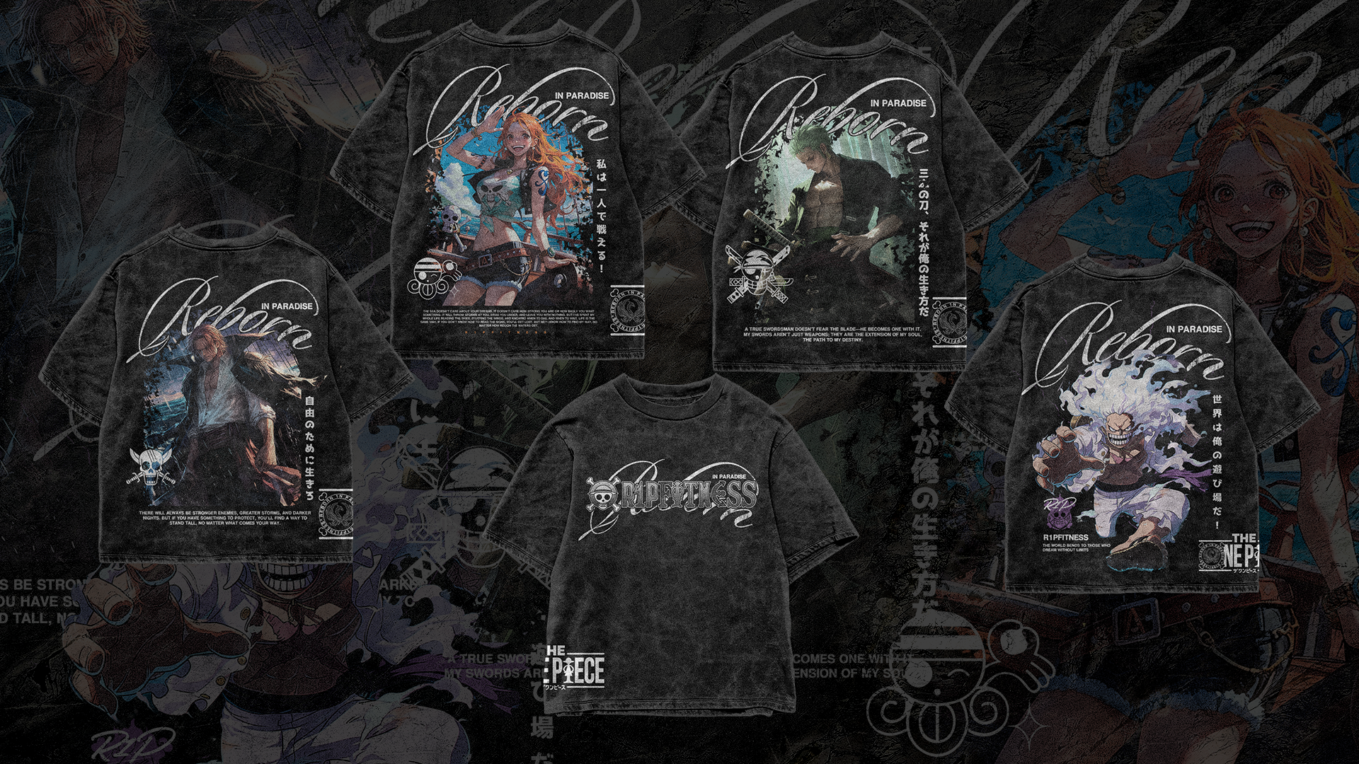 One Piece 2.0 Vintage Wash Oversized Tee Collection