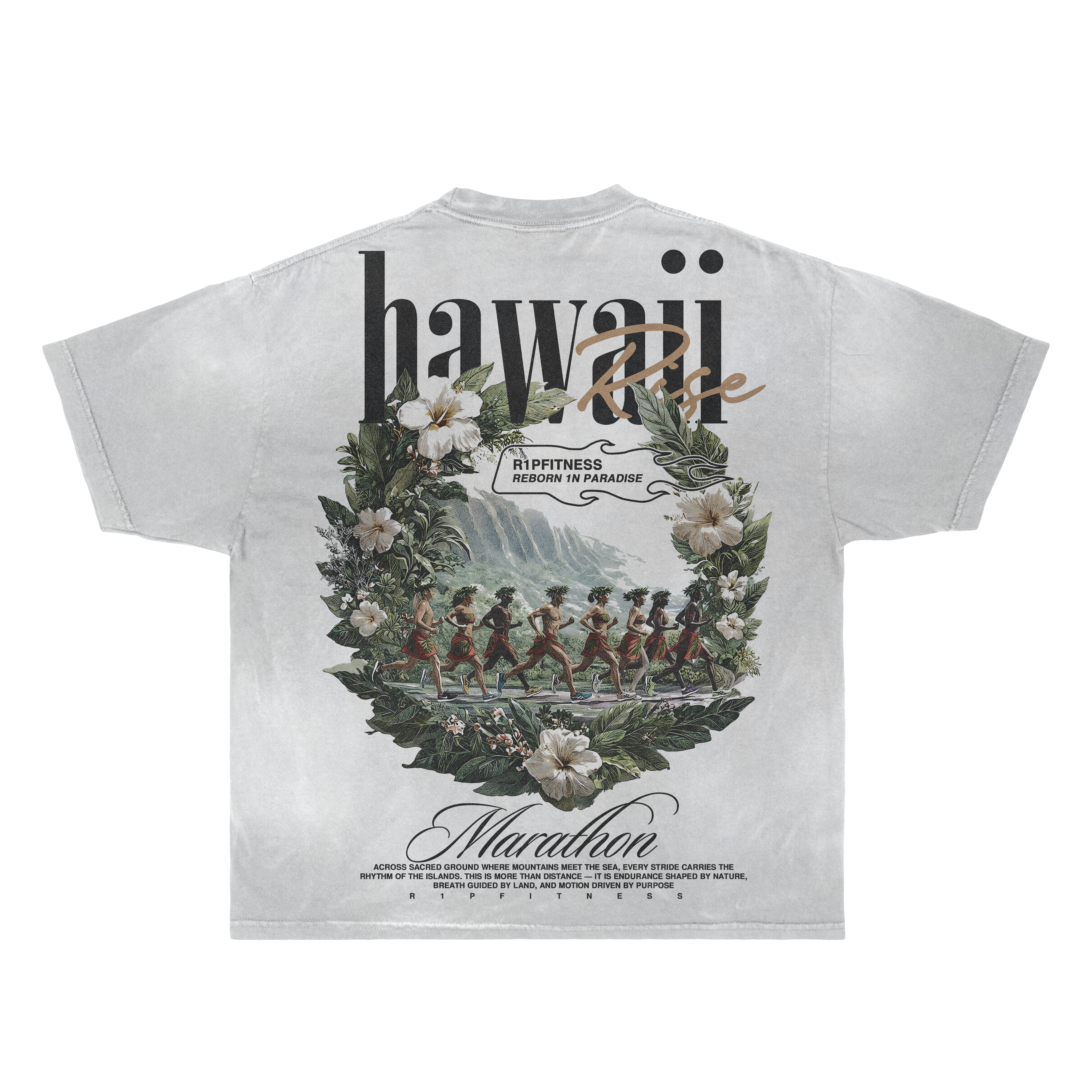 Hawaii Marathon Rise — Reborn In Paradise Tee