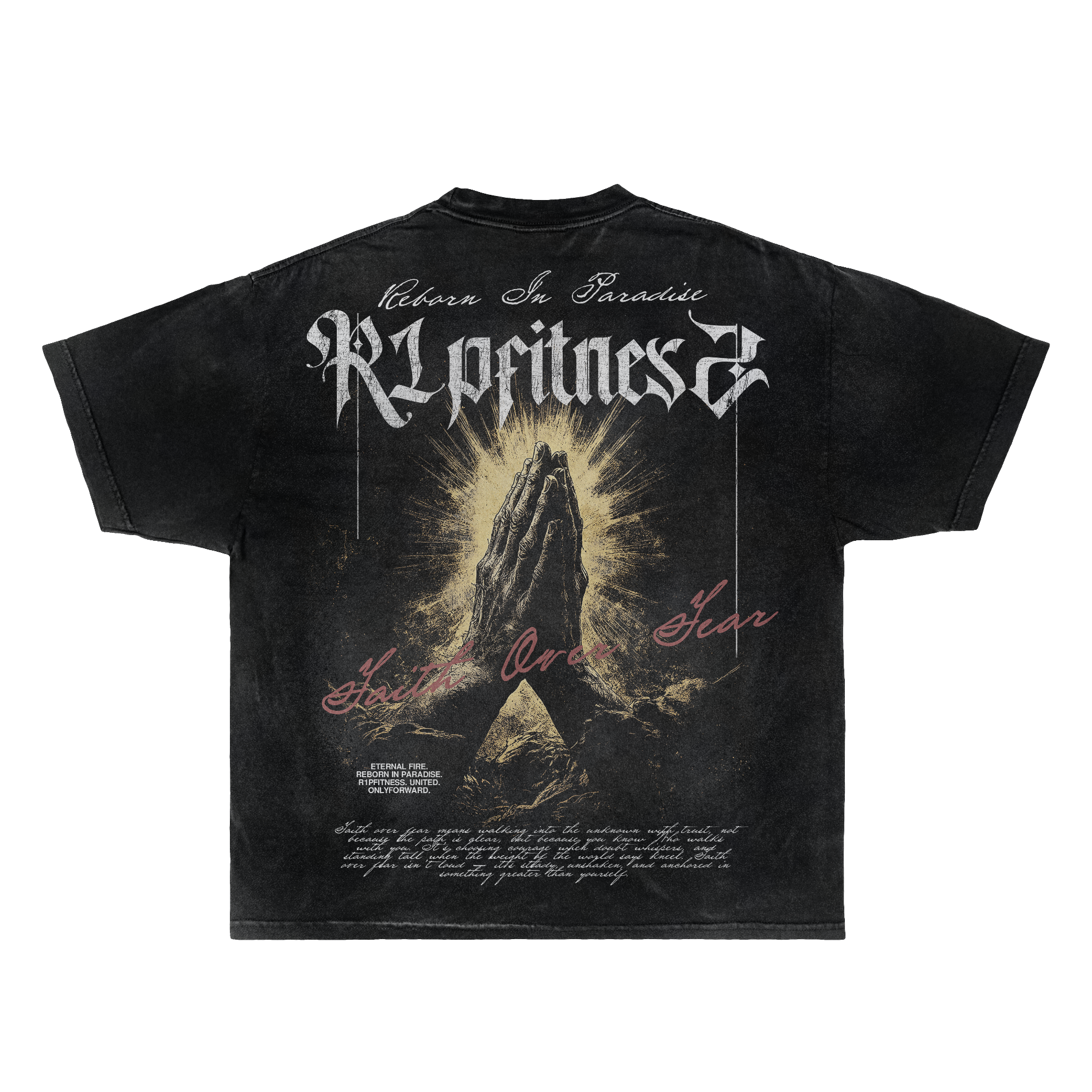 Faith Over Fear Vintage Oversized Tee – King of Kings Collection | R1PFitness