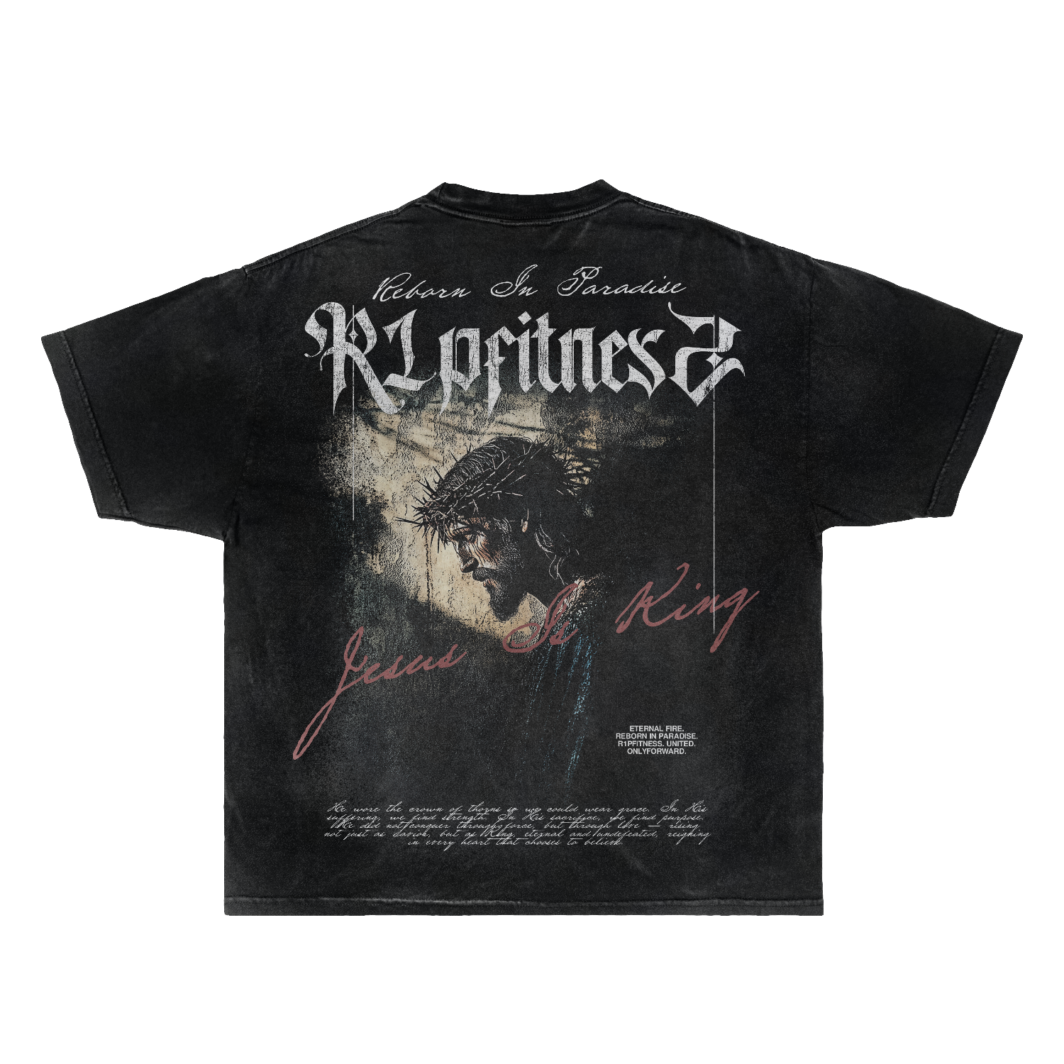 Jesus Is King Vintage Oversized Tee – King of Kings Collection | R1PFitness