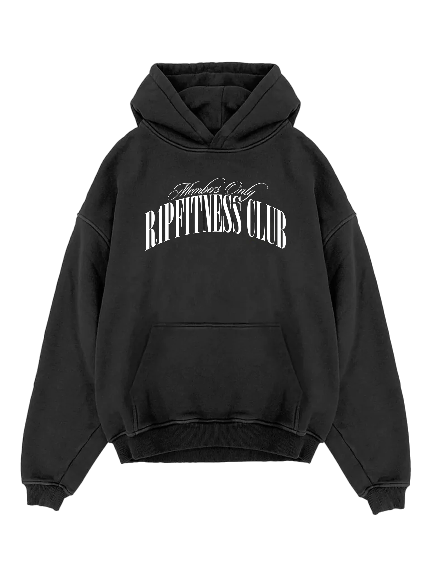 Members Only R1P Fitness Club – Black Acid Wash Hoodie