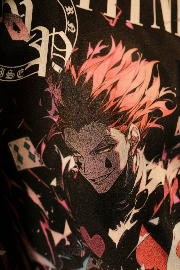 Hisoka — “Crimson Trickster” Vintage Wash Oversized Tee
