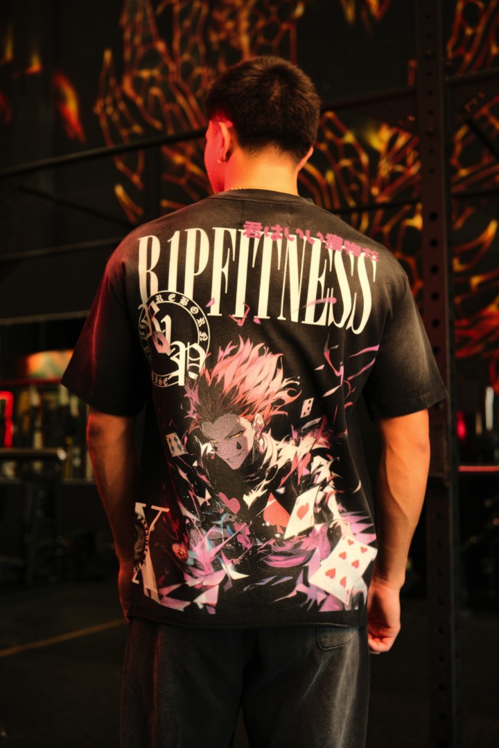 Hisoka — “Crimson Trickster” Vintage Wash Oversized Tee