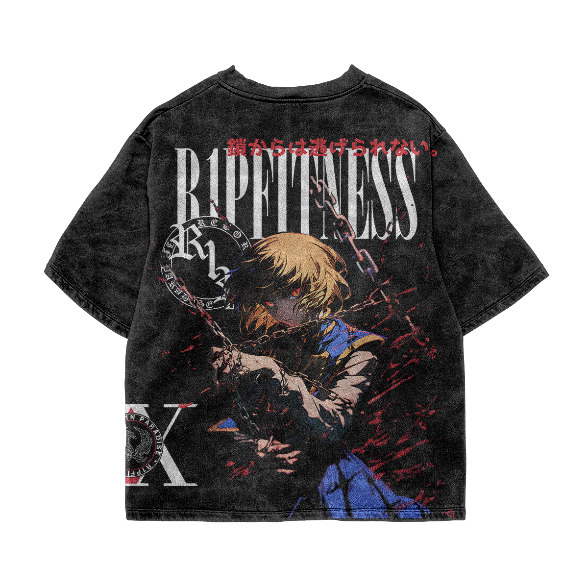 Kurapika “Scarlet Resolve” Vintage Wash Oversized Tee