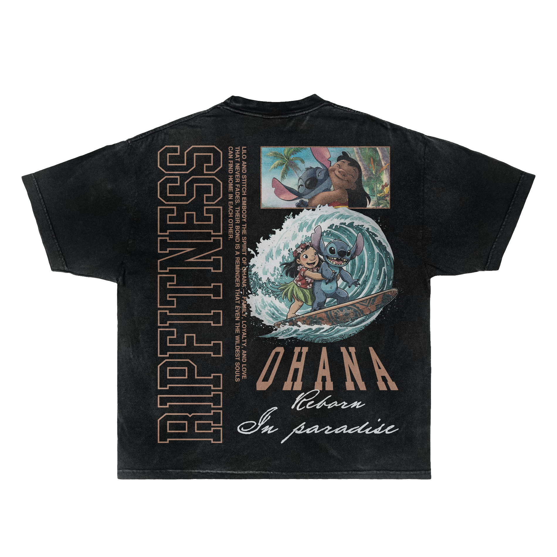 Lilo & Stitch — “Ohana Forever” Vintage Wash Oversized Tee