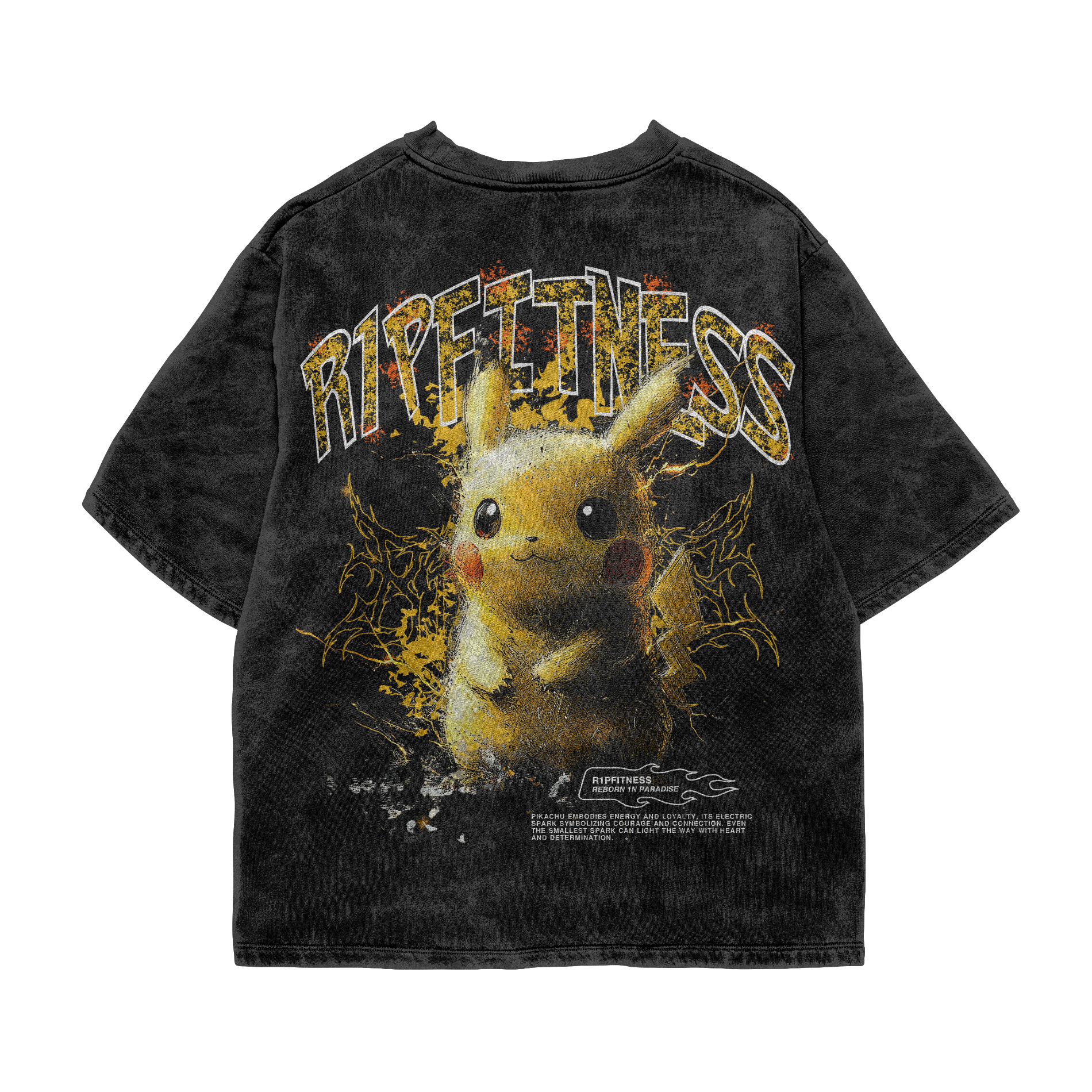 Pikachu Vintage Oversized Tee | Pokémon x R1PFitness Collection