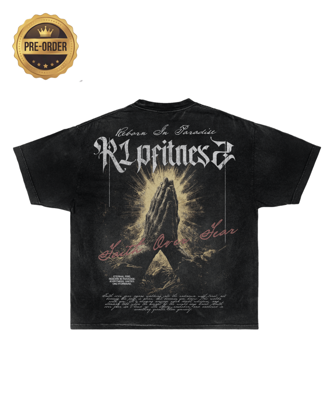 [Pre-Order] Faith Over Fear Vintage Oversized Tee – King of Kings Collection | R1PFitness