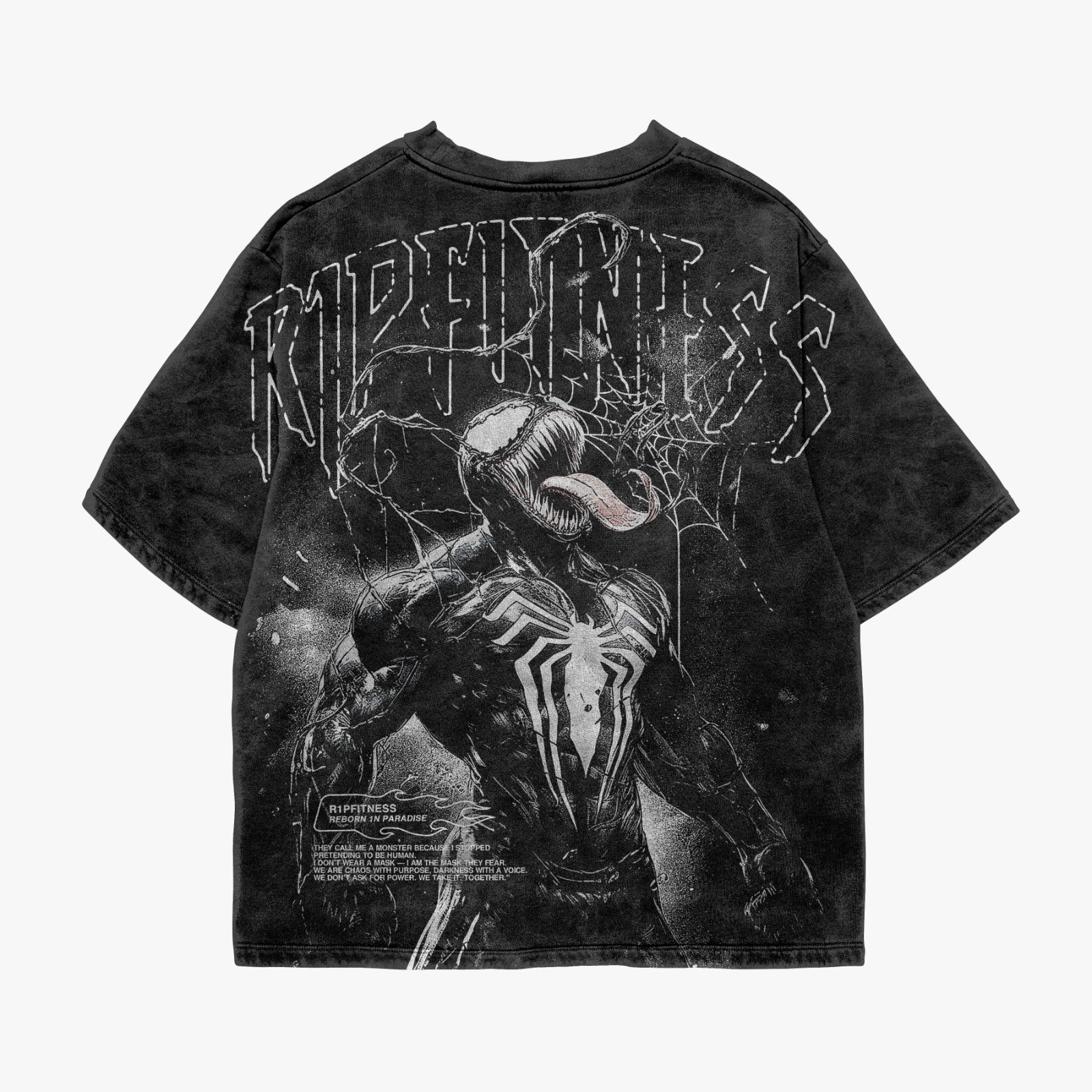 VENOM — Oversized Vintage Tee (R1PFITNESS × Marvel)
