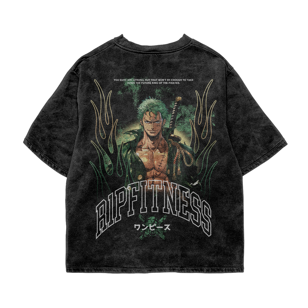 Zoro Vintage Oversized Tee – One Piece Anime Shirt | R1PFitness Zoro Vintage Oversized Tee – One Piece Anime Shirt | R1PFitness
