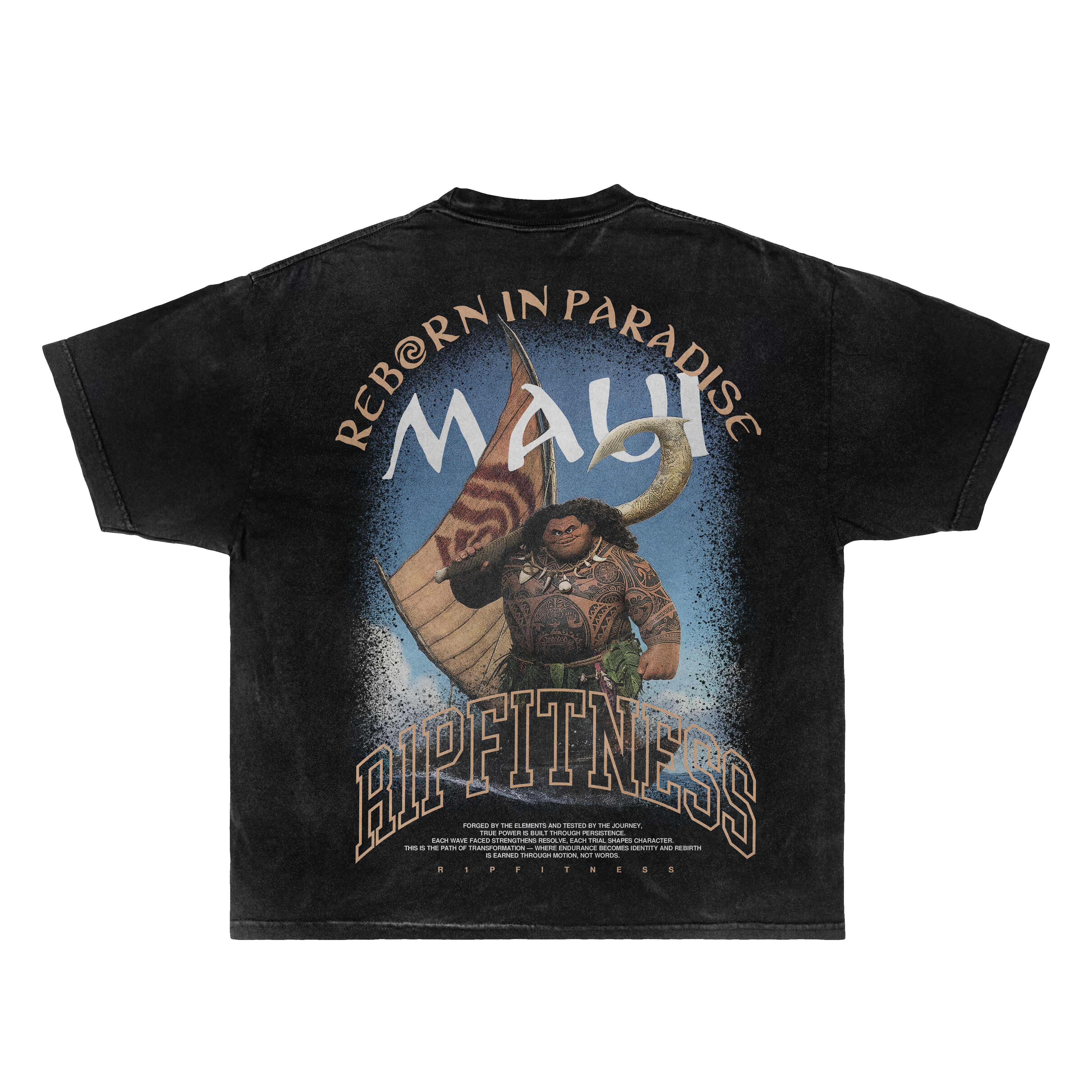 The Demigod — Vintage Wash Oversized Tee | R1PFITNESS