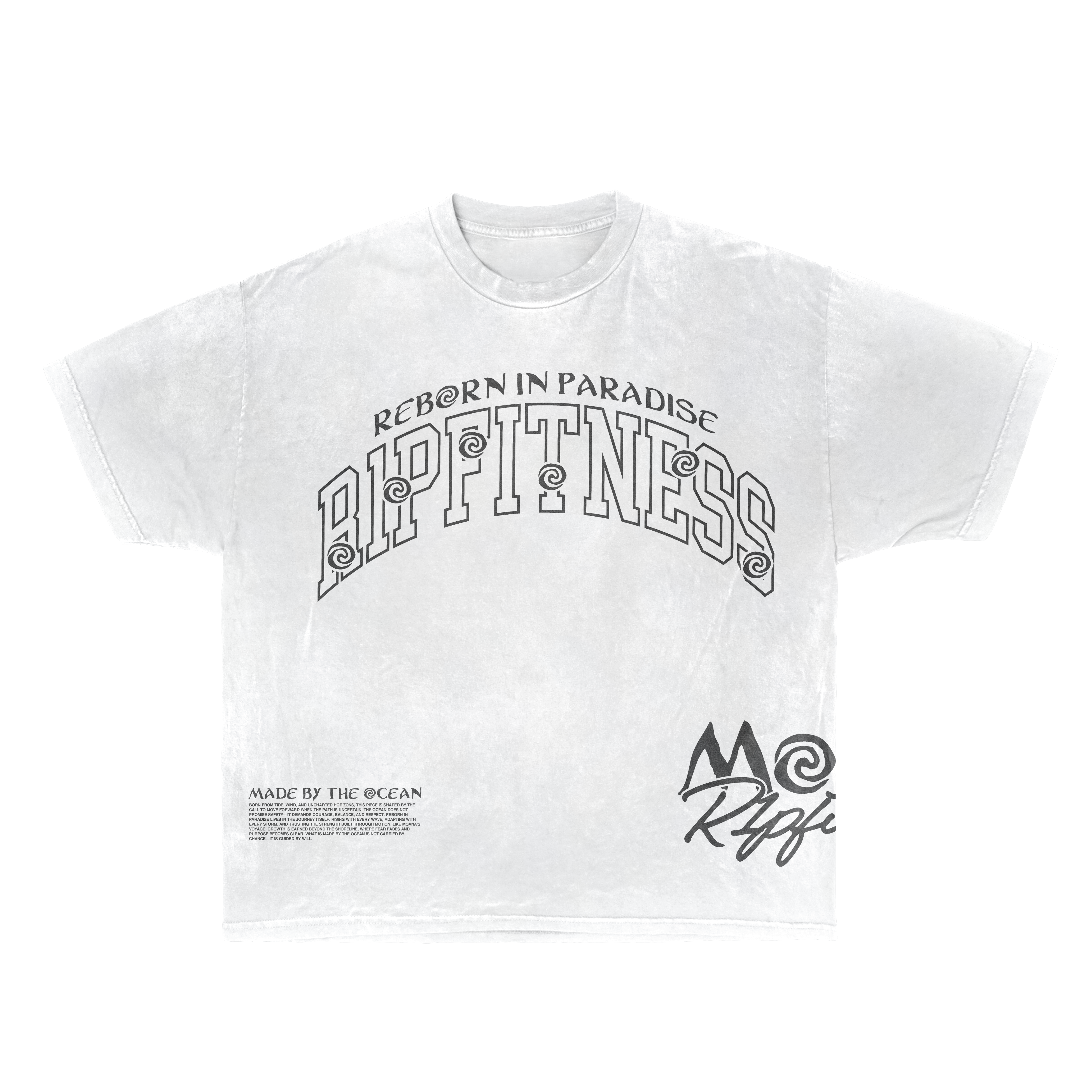 Island Heart — Vintage White Heavyweight Oversized Tee | R1PFITNESS