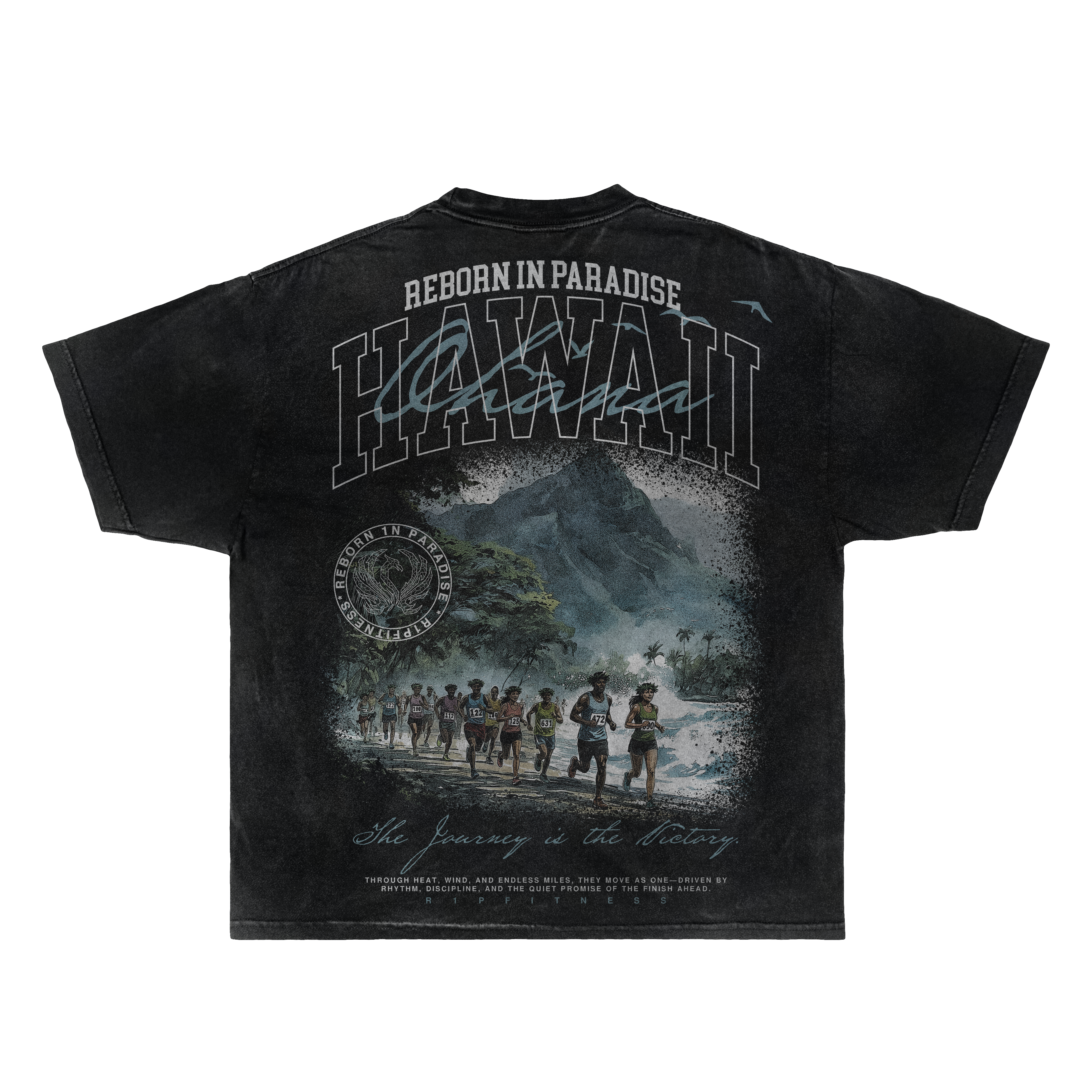 Hawaii 'Ohana' Journey Vintage Tee - Washed Black