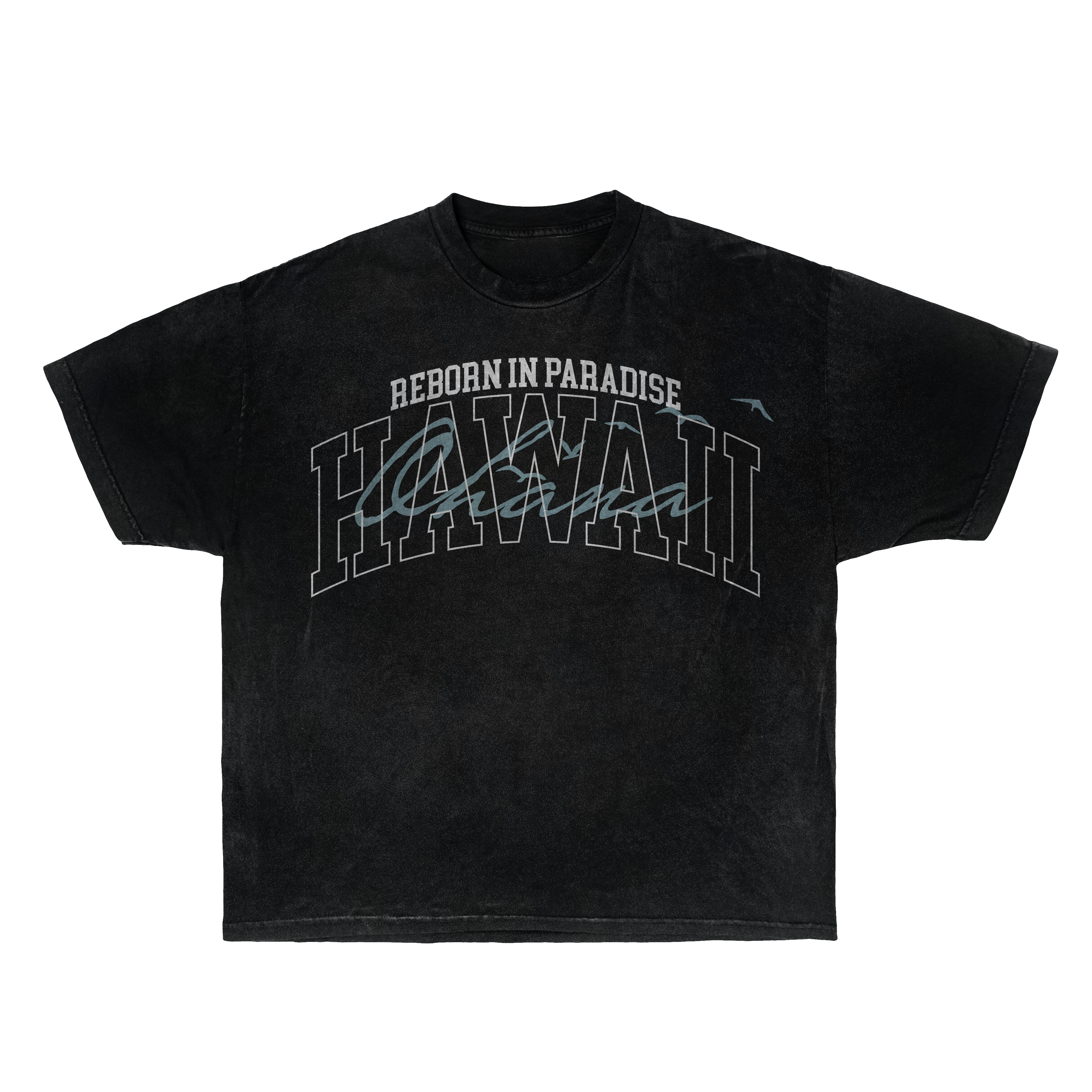 Hawaii 'Ohana' Journey Vintage Tee - Washed Black
