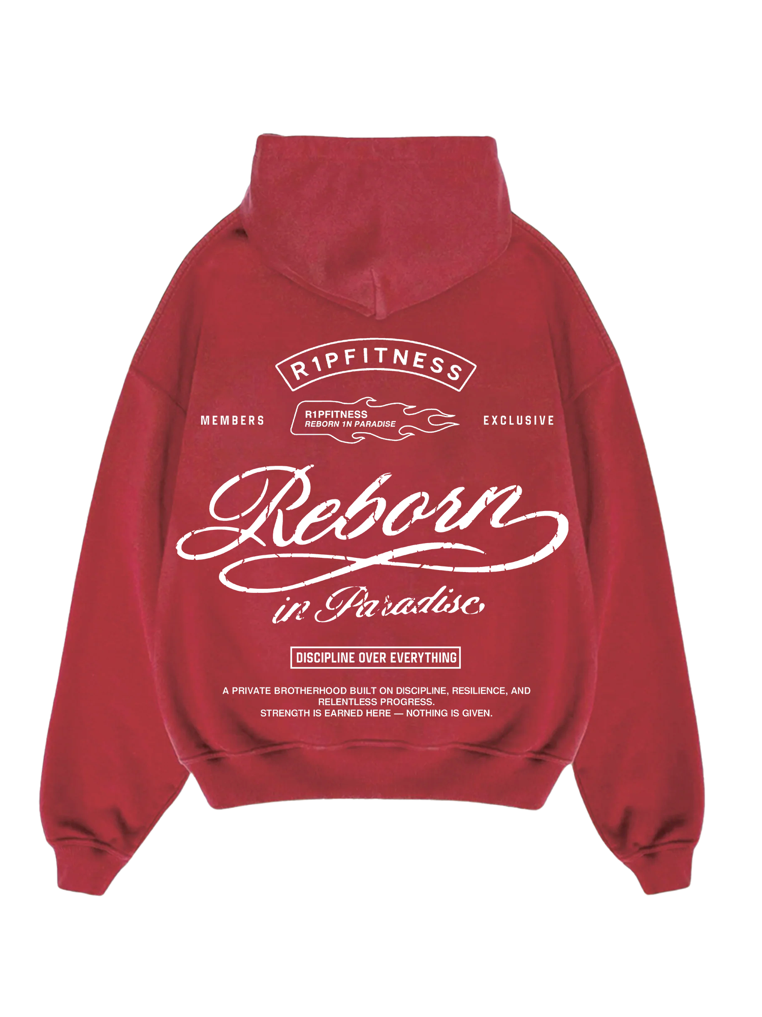 Reborn In Paradise – Discipline Over Everything Hoodie (Red)
