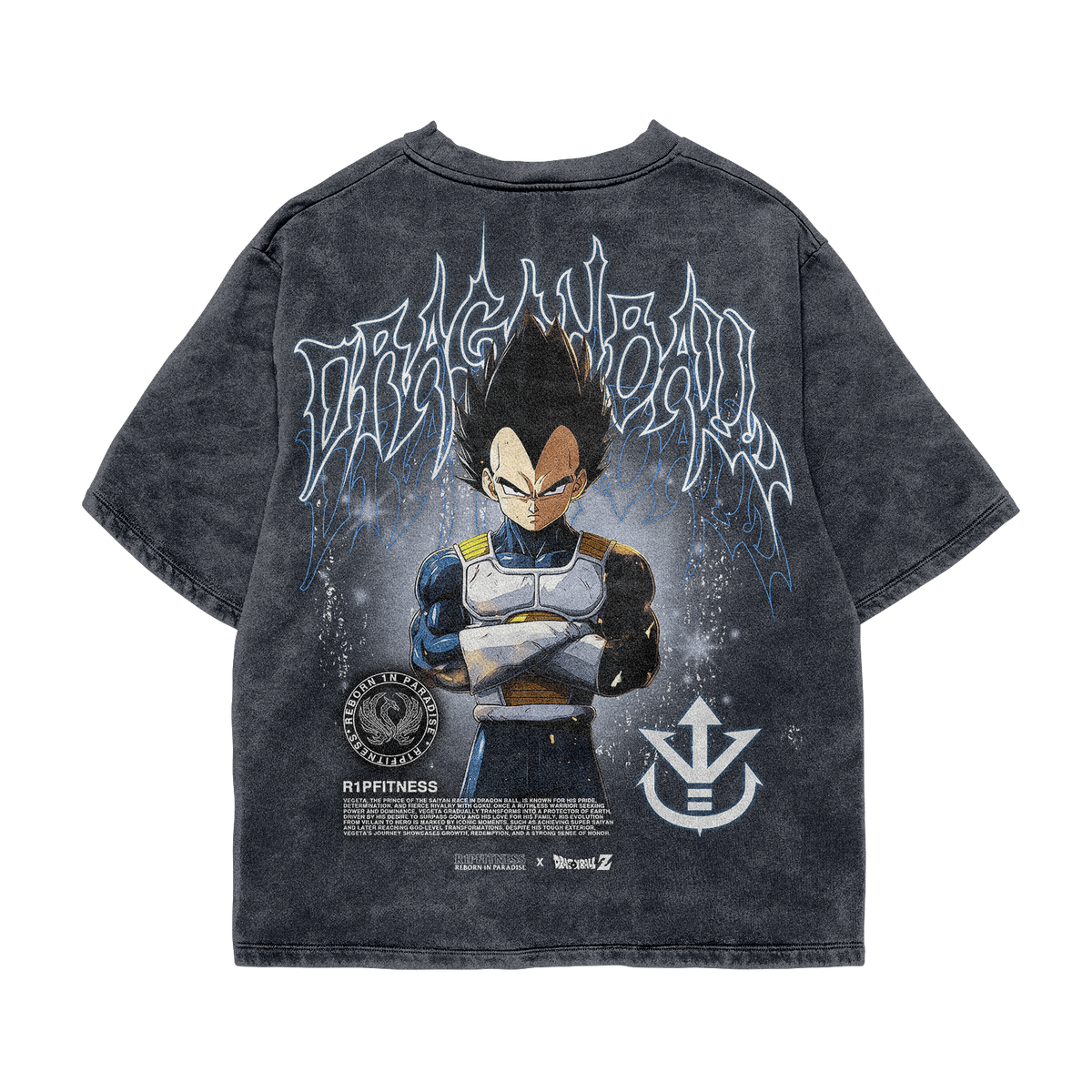 Vegeta Vintage Oversized Tee | Dragon Ball Z x R1PFitness Collection-